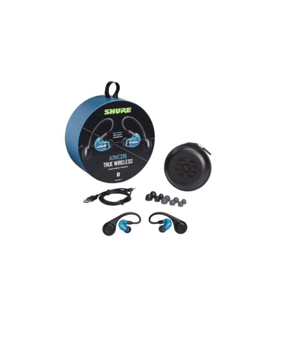 AURICULARES IN EAR AONIC 215 TRUE WIRELESS SE215SPE B TW1 SHURE caja scaled 1